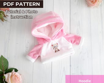 PDF Doll Clothes Pattern: Hoodie for 10-inch Dolls (Digital Download)