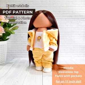 PDF Doll Clothes Pattern, Clothes Pattern for 11 Inch Dolls, Sewing, DIY Clothes Tutorial, Doll Wardrobe Sewing Pattern, Doll patterns, Doll