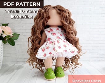 Robe de poupée de 25 cm (25 cm) Patron de couture PDF : modèle sans manches (téléchargement numérique au format A4), patron PDF de vêtements de poupée, patron de couture pour 25 cm (10 po.)