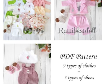 PDF Pattern of Clothes for Textile Doll 10 inches, Clothes for Doll Tilda, Sewing template PDF, Photo instructions for sewing clothes DIY