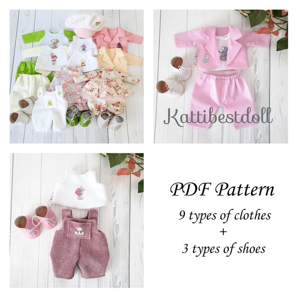 PDF Pattern of Clothes for Textile Doll 10 inches, Clothes for Doll Tilda, Sewing template PDF, Photo instructions for sewing clothes DIY