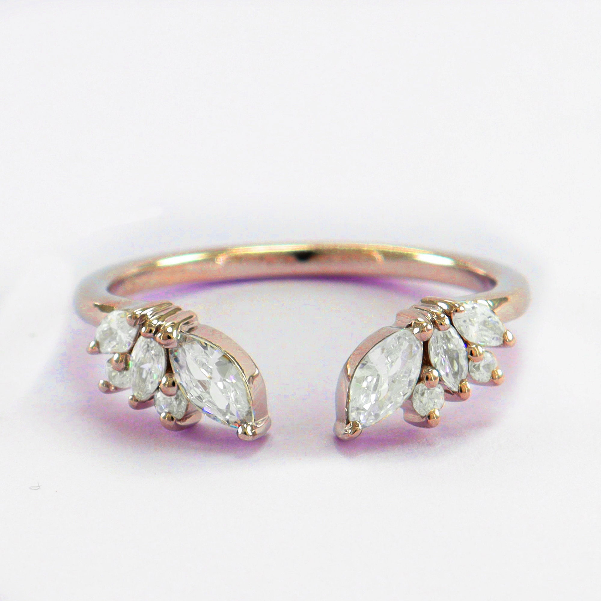 Diamond Open Marquise Stacking Ring