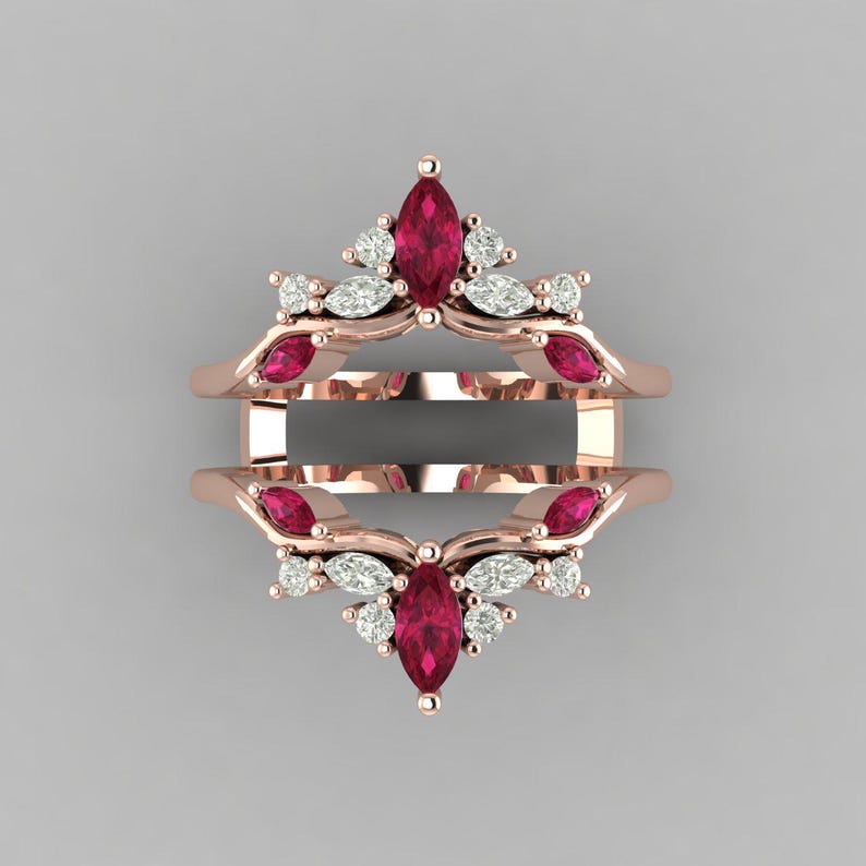 Double Stack Enhancer Guard Engagement Ring Wraps Wedding Ring Dainty ...