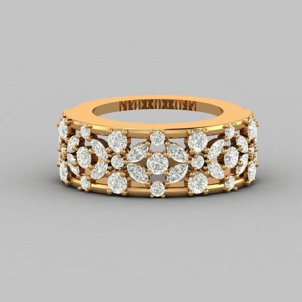 Nouvelle bague de veste Oura 5 pour le déjeuner, couverture de bague oura fleur marquise, bague de mariage en moissanite en or massif 14 carats, bague unique sur mesure
