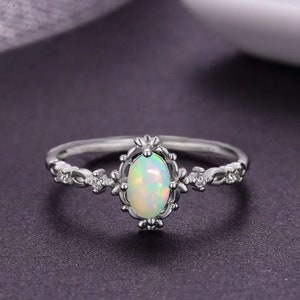 Opal Gifts Jewelry | Birthday gift rings | Wedding Gift ring | Personalized Gifs items | Dainty Gifts | Ethiopian Opal Silver gift for her