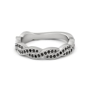 Eternity band ring, black onyx eternity band ring, love promise ring, personalized eternity band ring, gift for her,