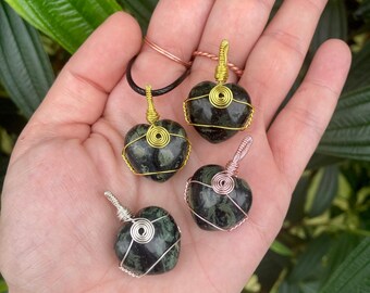 Kambaba Jasper Necklace / Kambaba Jasper Heart / Heart Stones / Crystal Necklace / Kambaba Jasper / Gemstone Necklaces / Handmade Jewelry