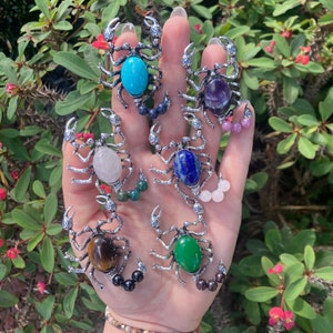 Crystal Scorpion Necklace / Scorpio Necklaces / Gemstone Necklace /Scorpion Crystals / Scorpio Season / Crystal Pendant / Wire Wrapped Gems