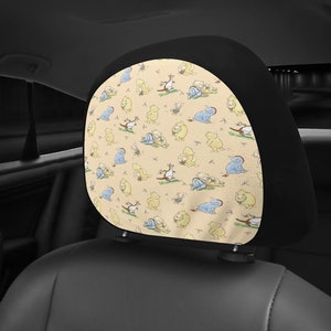 Winnie the Pooh Car Headrest Covers Yellow Winnie the Pooh Headrest Covers