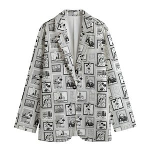 Steamboat Willie Blazer Women's Mickey Mouse Blazer Women's Mickey Mouse Suit Jacket 100% Cotton