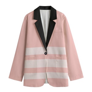 Angel Costume Jacket Pink Striped Women&#39;s Leisure Blazer 100% Cotton Pink Angel Suit Jacket Pink Angel Blazer