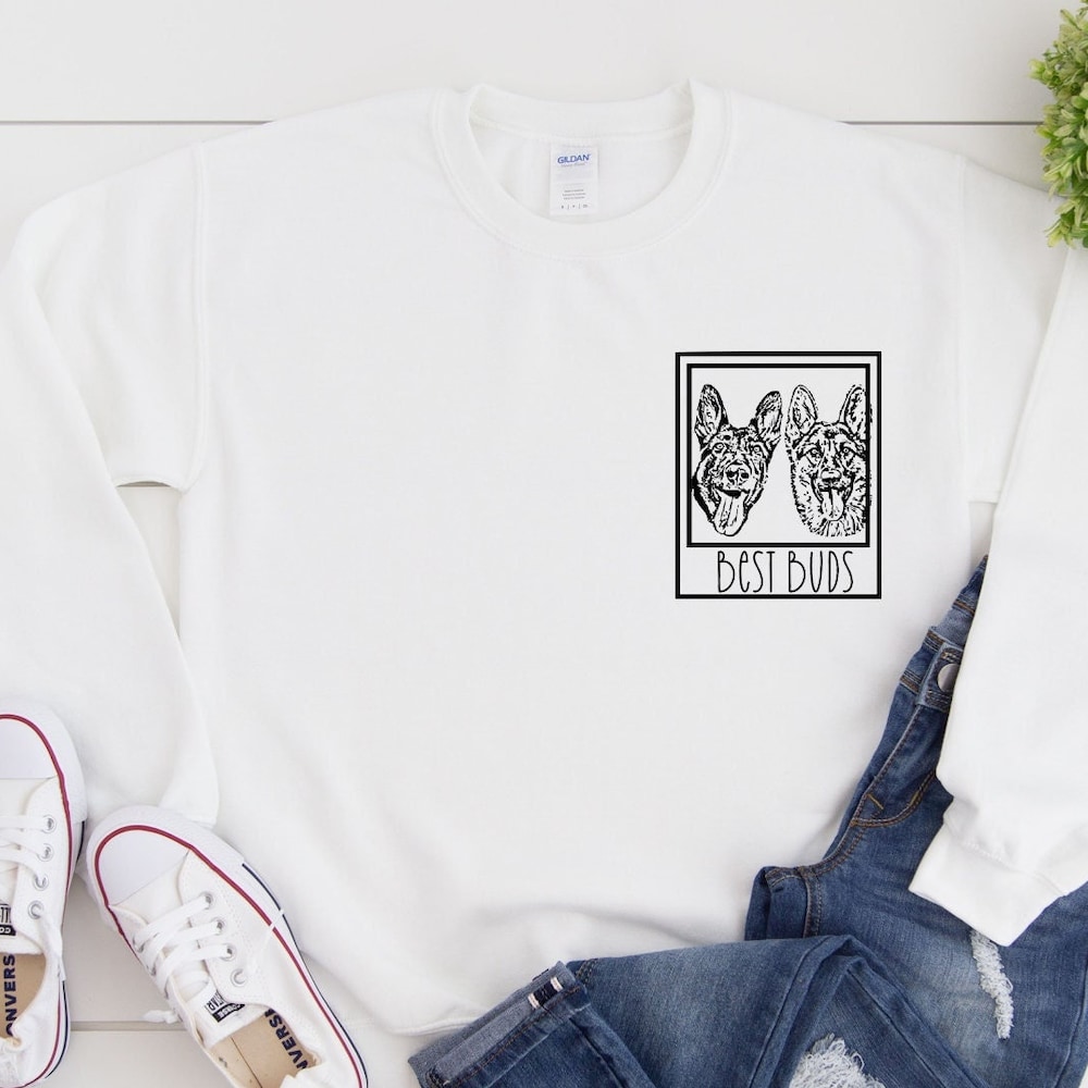 Custom Dog Sweatshirt / Dog Name Sweatshirt / Dog Portrait Sweatshirt / Dog Outline Sweatshirt / Dog Mom Sweatshirt / Dog Lover Sweatshirt Printfushion