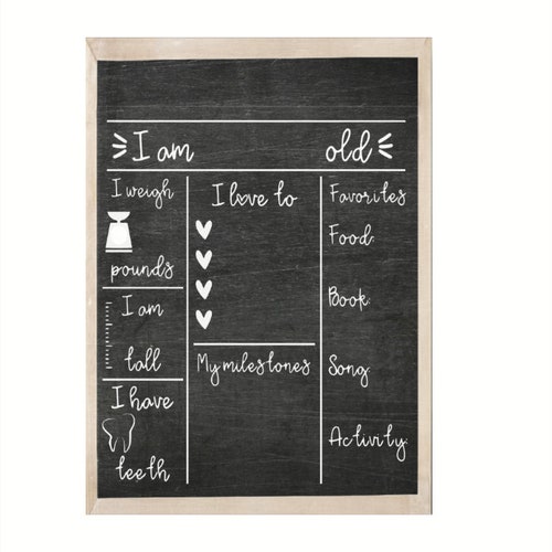 Milestone Baby Chalkboard / Monthly Baby Chalkboard / Etsy