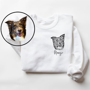 Dog Portrait Sweatshirt / Dog Name Sweatshirt / Custom Dog Sweatshirt / Dog Outline Sweatshirt / Dog Mom Sweatshirt / Dog Lover Sweatshirt