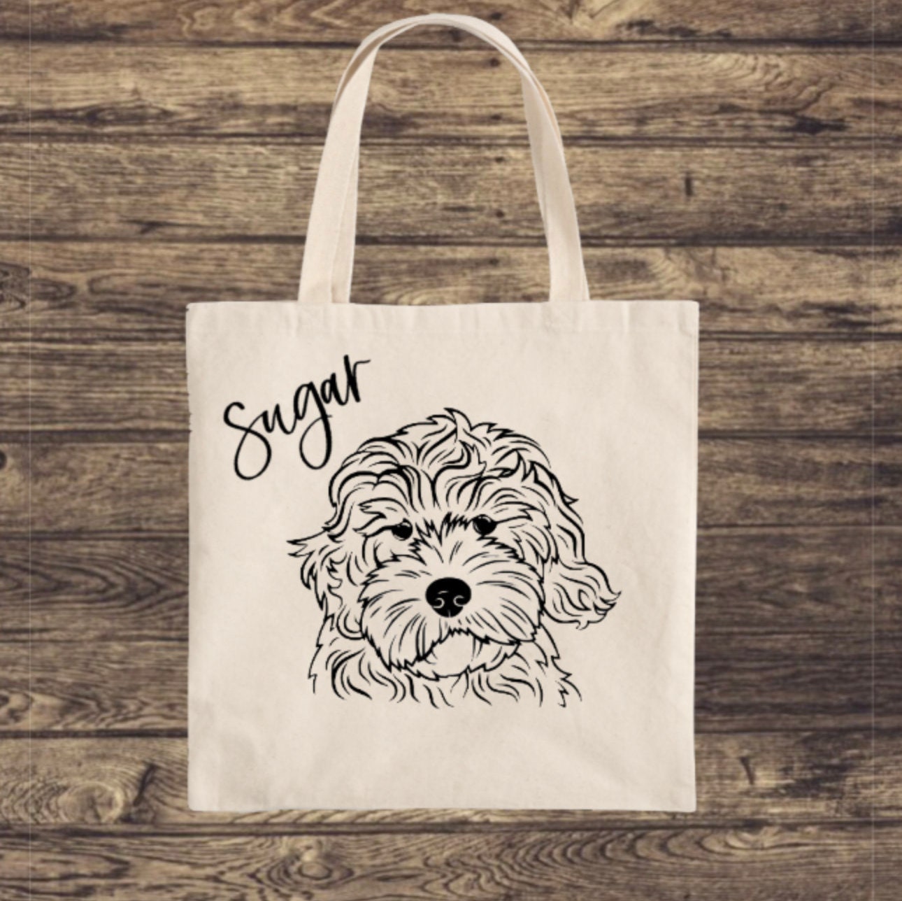 Custom Dog Tote Bag / Dog Name Tote Bag / Dog Portrait Tote Etsy