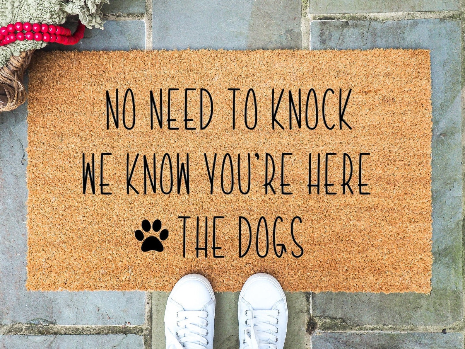 No Need to Knock Doormat / Funny Dog Doormat / Cute Doormat / Etsy