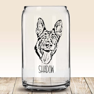 Custom Dog Portrait Glass Beer Can / Dog Portrait Glass / Custom Dog Beer Mug / Dog Beer Glass / Dog Lover Beer Can Glass