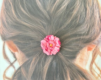 Ponytail Hook / Cuff Holder / Polymer Clay Resin / Hook to Hair Tie / Hair Accessories / Flower / Butterfly / Pink White Marble mix