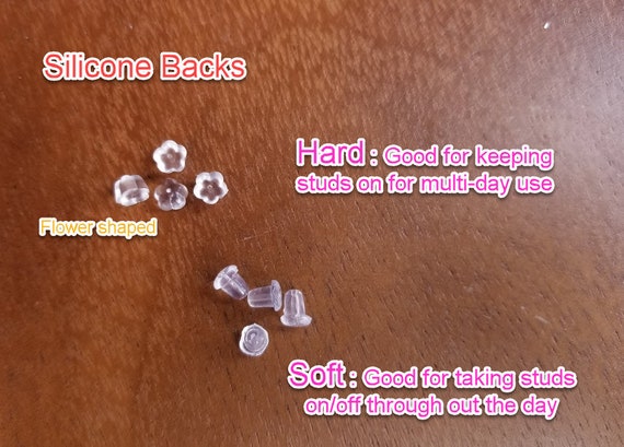 Orecchini Senza Metallo / Parte Posteriore In Silicone / Borchie Ipoallergeniche / Piccolo Cerchio Da 8 Mm / Argilla Polimerica / Mix Viola Blu Bianco / 1 Paio - Italia - Foto 5