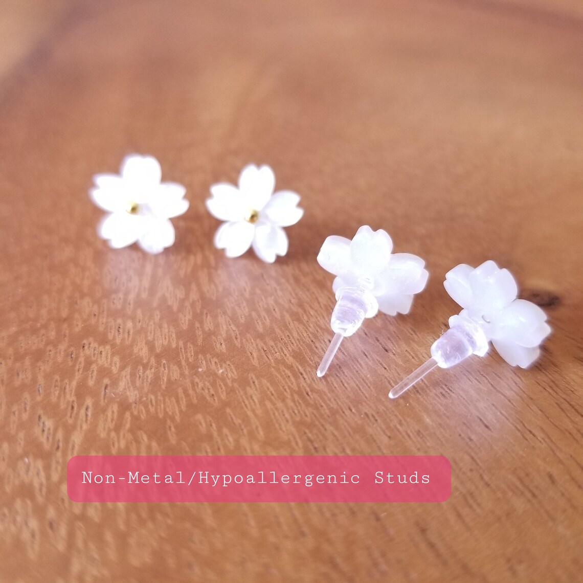 NonMetal Metal Free Earrings / Small Flower Resin Earrings / Etsy