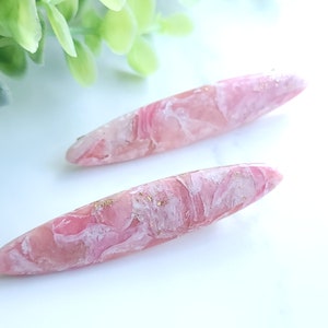 Haarschmuck / Haarspange mit Polymer Clay / Rosa Weiß Gold Mix / 60mm / Alligator Clip