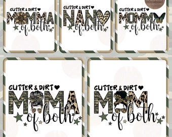 6 + Glitter And Dirt Mama Of Both PNG Bundle, Leopard Mama File Digital, Mom Of Both Wrap, Gift For Mom PNG, Digital Download