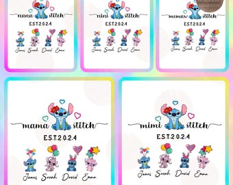 6+ This Mama Loves Her Little PNG Bundle, Character Stitch Mama PNG, Custom Name Kids Full Png, Mother's Day Png, Digital Download