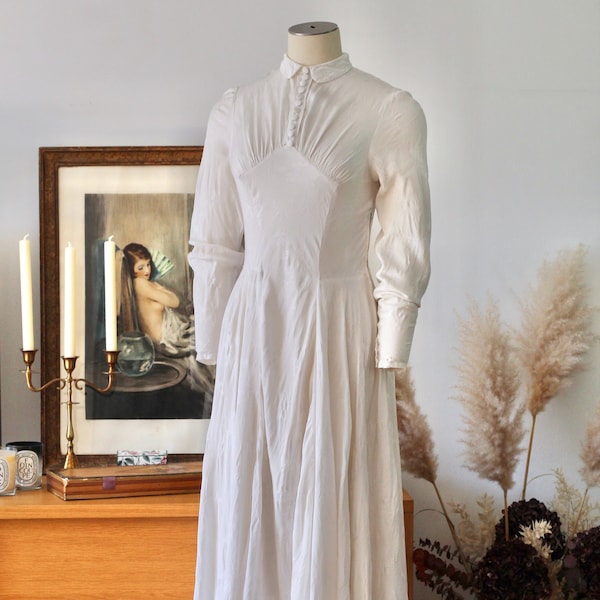 30s / 40s rayon wedding dress - XXS/XS