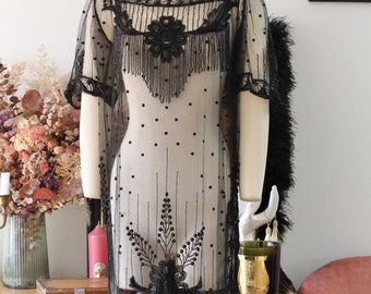 Art Deco beaded dress c.1920 - 20s flapper beaded dress