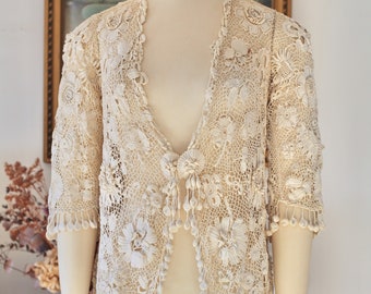 Edwardian jacket / Antique Irish lace jacket, antike Jacke