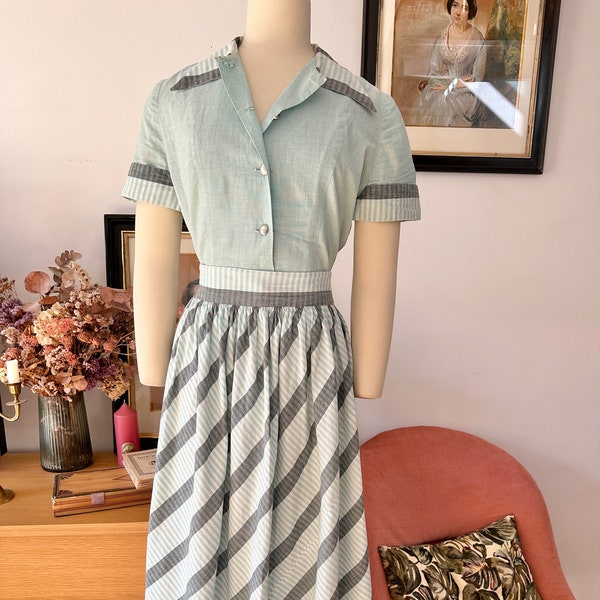 50s cotton set / Robe vintage Doris Dodson années 50