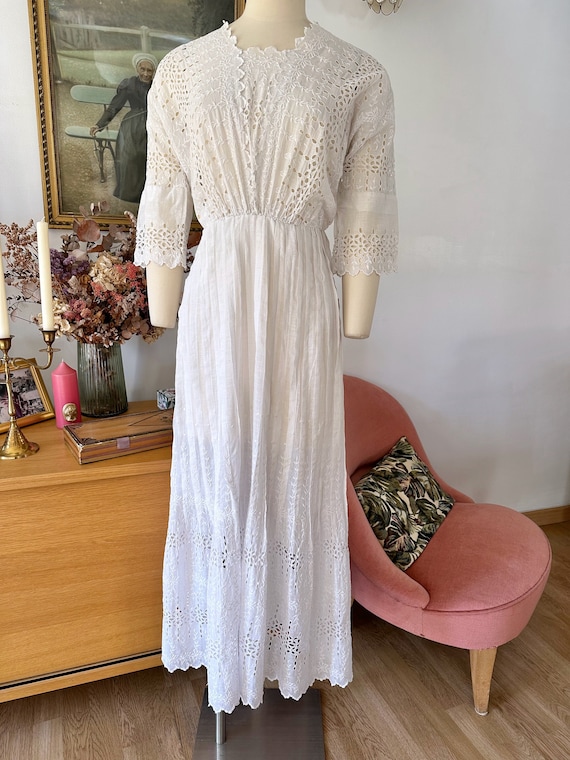 Buy Antique Cotton Dress 1910 - Edwardian Tea Dress Online in 