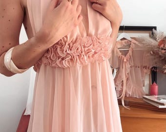 Babydoll c.1960 - Pink - Babydoll 60s pink lingerie