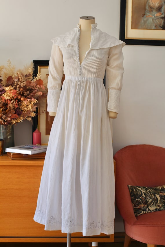 French Edwardian antique dress - Antique communic… - image 2