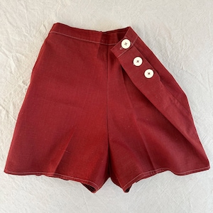 Vintage 50s Burgundy Shorts - Size XS