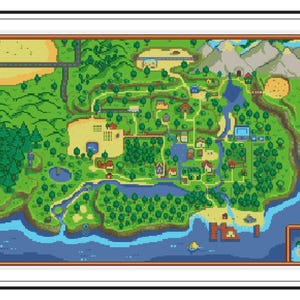 Stardew Valley Map Cross Stitch Pattern | Detailed Design | PDF Pattern