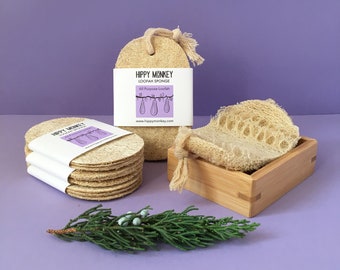 Set of 3 All Natural Loofah Sponges | Bath Sponge | Exfoliating Loofah | Kitchen Dish Sponge | Eco Friendly | Biodegradable | Zero Waste