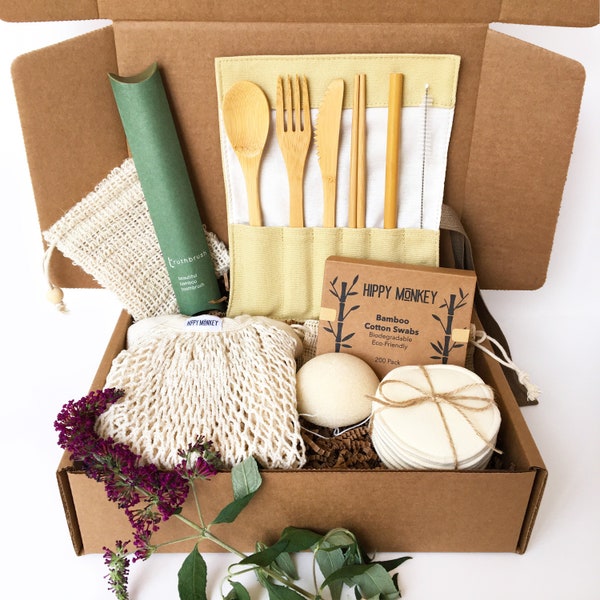 Zero Waste Starter Kit | Sustainable Eco Friendly Kit | Eco Friendly Gift Set | Low Waste Gift | Bath Set Zero Waste Gift Box | Eco Friendly