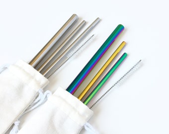 Reusable Stainless Steel Straw | Reusable Straws | Straw Set | Rainbow Straws | Eco-Friendly | Zero Waste Utensils