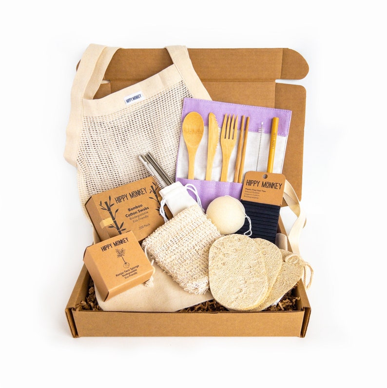 Zero Waste Starter Kit Sustainable Eco Friendly Kit Eco Friendly Gift Set Low Waste Gift Bath Set Zero Waste Gift Box Eco Friendly image 1