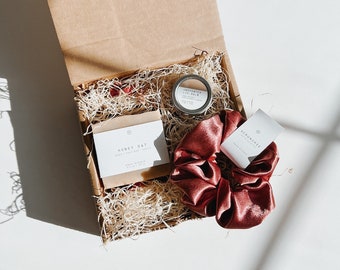 Mini Self Care Gift Set | Natural Skincare Gift Box, Handmade Soap & Lip Balm, Relaxation Gift for Her, Bridesmaid and Thank You Gift Set