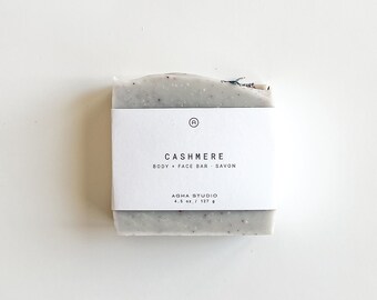Cashmere Body + Face Bar | Warm Vetiver Soap, Natural Vegan Cleanser, Cedarwood Nutmeg Soap, Handmade Spa Gift, Self Care Gift for Her
