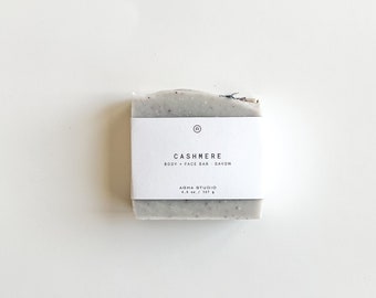 Cashmere Body + Face Bar | nourishing handmade soap, vegan soap, clay soap, for all skin types, zero waste skincare | 4.5 oz | 127 g