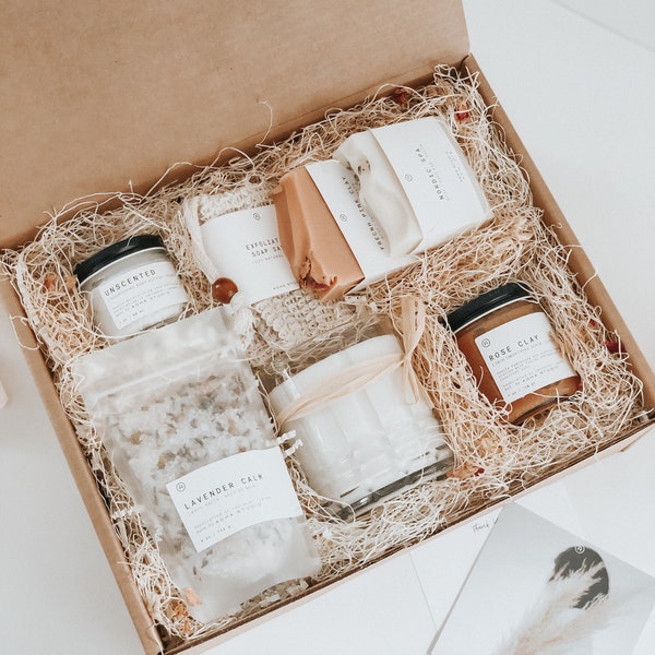 Ultimate Self Care Gift Box | spa care package for her, birthday gift box, new mom gift, luxury gift basket for women, mother's day gift set