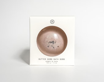 Butter Bomb Bath Bomb | Cocoa Butter Bath Fizzy with Lavender & Ylang Ylang | Moisturizing Vegan Bath Soak | Handmade Spa Gift
