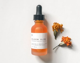 Golden Glow Face Oil | natural face serum, anti aging skincare, sea buckthorn oil, brightening serum