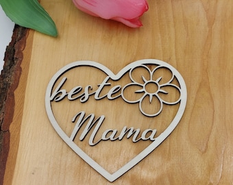 Corazón de madera mejor mamá