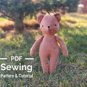 PDF Teddy Bear Sewing Pattern & Tutorial, Bear sewing pattern, Bear plush PDF, PDF Bear Tutorial, Bear Doll, Stuffed Toy Tutorial image 6