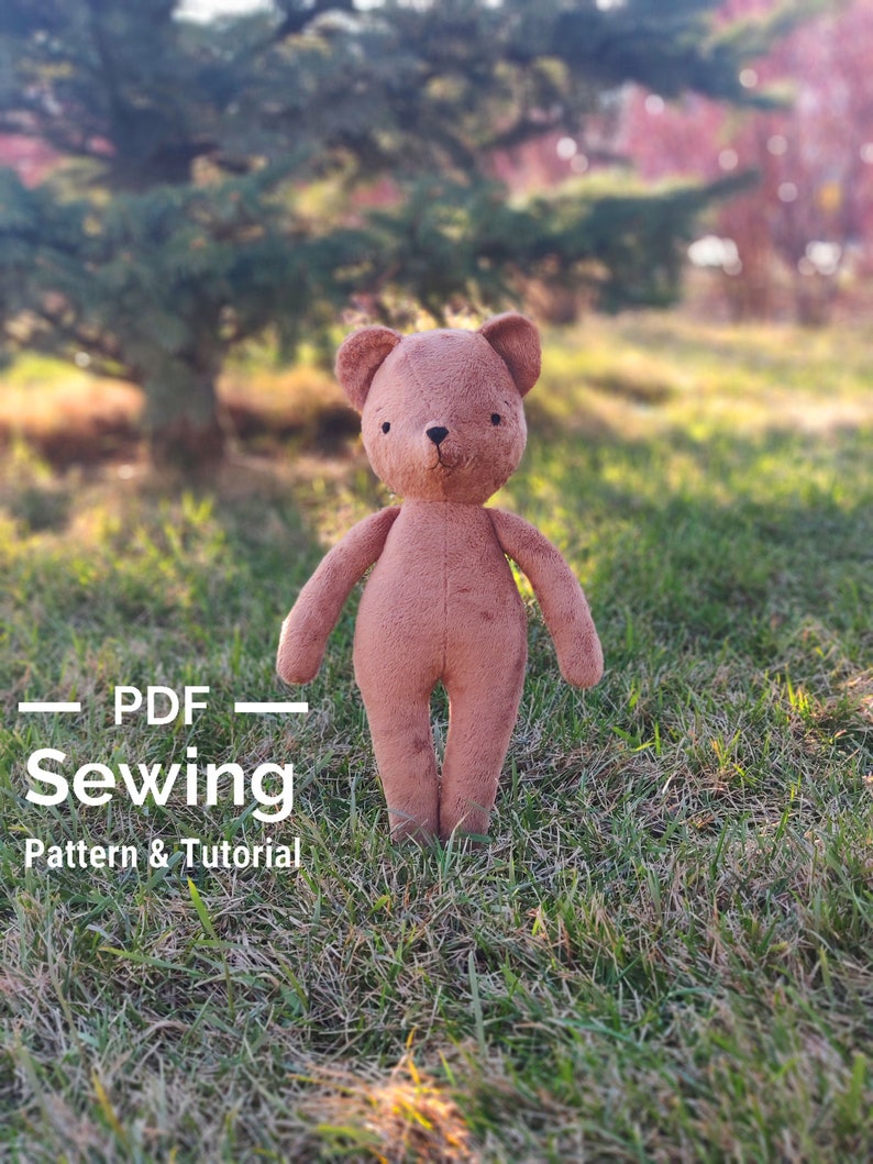 PDF Teddy Bear Sewing Pattern & Tutorial, Bear sewing pattern, Bear plush PDF, PDF Bear Tutorial, Bear Doll, Stuffed Toy Tutorial image 6