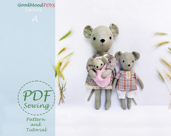 Mouse Doll Sewing Pattern: Clothes & Accessories (PDF Tutorial)